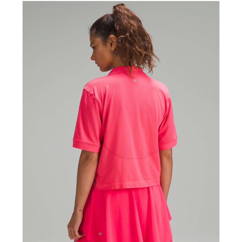 Lululemon Swiftly Tech Relaxed-Fit Polo Shirt Lip Gloss Size 4 View 2
